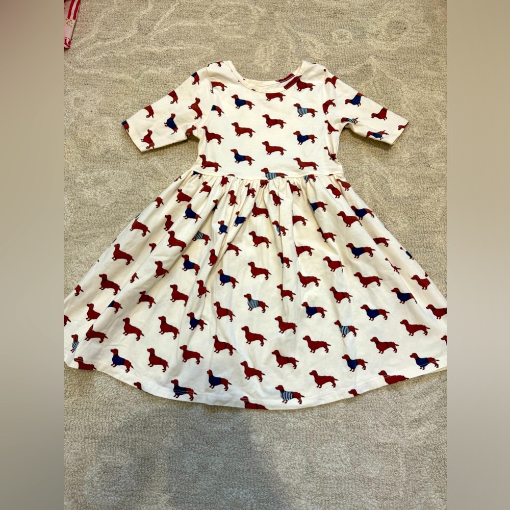 3Y Pink Chicken Organic Steph Dress, Sweater Dogs/ Dachshund